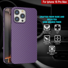 Load image into Gallery viewer, Coque en fibre de carbone Punkcase pour iPhone 16 Pro Max [Série AramidShield] Kevlar ultra fin et léger [Violet]
