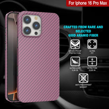 Load image into Gallery viewer, Coque en fibre de carbone Punkcase pour iPhone 16 Pro Max [Série AramidShield] Kevlar ultra fin et léger [Rose]
