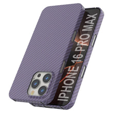 Load image into Gallery viewer, Coque en fibre de carbone Punkcase pour iPhone 16 Pro Max [Série AramidShield] Kevlar ultra fin et léger [Lilas]
