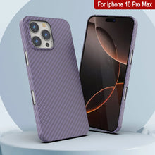 Load image into Gallery viewer, Coque en fibre de carbone Punkcase pour iPhone 16 Pro Max [Série AramidShield] Kevlar ultra fin et léger [Lilas]
