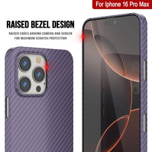 Load image into Gallery viewer, Coque en fibre de carbone Punkcase pour iPhone 16 Pro Max [Série AramidShield] Kevlar ultra fin et léger [Lilas]
