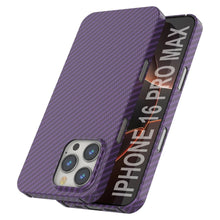 Load image into Gallery viewer, Coque en fibre de carbone Punkcase pour iPhone 16 Pro Max [Série AramidShield] Kevlar ultra fin et léger [Violet]
