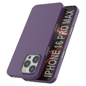 Coque en fibre de carbone Punkcase pour iPhone 16 Pro Max [Série AramidShield] Kevlar ultra fin et léger [Violet]