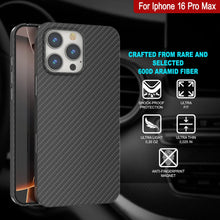 Load image into Gallery viewer, Coque en fibre de carbone Punkcase pour iPhone 16 Pro Max [Série AramidShield] Kevlar ultra fin et léger [Noir]
