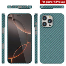 Charger l&#39;image dans la galerie, Coque en fibre de carbone Punkcase pour iPhone 16 Pro Max [Série AramidShield] Kevlar ultra fin et léger [Teal]
