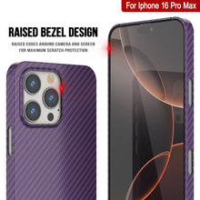 Load image into Gallery viewer, Coque en fibre de carbone Punkcase pour iPhone 16 Pro Max [Série AramidShield] Kevlar ultra fin et léger [Violet]
