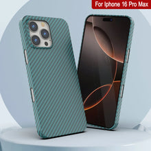 Charger l&#39;image dans la galerie, Coque en fibre de carbone Punkcase pour iPhone 16 Pro Max [Série AramidShield] Kevlar ultra fin et léger [Teal]
