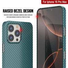 Charger l&#39;image dans la galerie, Coque en fibre de carbone Punkcase pour iPhone 16 Pro Max [Série AramidShield] Kevlar ultra fin et léger [Teal]
