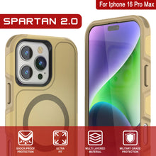 Load image into Gallery viewer, Coque PunkCase pour iPhone 16 Pro Max, [Série Spartan 2.0] Coque robuste et transparente avec protecteur d&#39;écran intégré [jaune]
