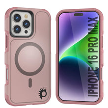 Load image into Gallery viewer, Coque PunkCase pour iPhone 16 Pro Max, [Série Spartan 2.0] Coque robuste et transparente avec protecteur d&#39;écran intégré [rose]
