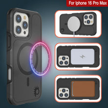 Load image into Gallery viewer, Coque PunkCase pour iPhone 16 Pro Max, [Série Spartan 2.0] Coque robuste et transparente avec protecteur d&#39;écran intégré [Noir]
