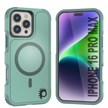 Load image into Gallery viewer, Coque PunkCase pour iPhone 16 Pro Max, [Série Spartan 2.0] Coque robuste et transparente avec protecteur d&#39;écran intégré [bleu sarcelle]
