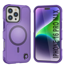 Load image into Gallery viewer, Coque PunkCase pour iPhone 16 Pro Max, [Série Spartan 2.0] Coque robuste et transparente avec protecteur d&#39;écran intégré [violet]
