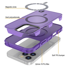 Load image into Gallery viewer, Coque PunkCase pour iPhone 16 Pro Max, [Série Spartan 2.0] Coque robuste et transparente avec protecteur d&#39;écran intégré [violet]
