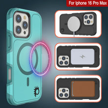 Load image into Gallery viewer, Coque PunkCase pour iPhone 16 Pro Max, [Série Spartan 2.0] Coque robuste et transparente avec protecteur d&#39;écran intégré [Bleu]
