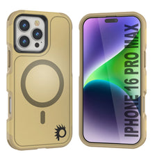 Load image into Gallery viewer, Coque PunkCase pour iPhone 16 Pro Max, [Série Spartan 2.0] Coque robuste et transparente avec protecteur d&#39;écran intégré [jaune]
