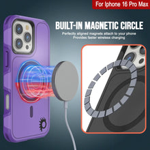 Load image into Gallery viewer, Coque PunkCase pour iPhone 16 Pro Max, [Série Spartan 2.0] Coque robuste et transparente avec protecteur d&#39;écran intégré [violet]
