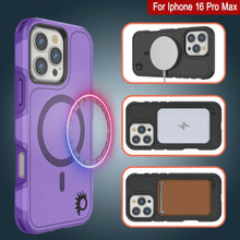 Load image into Gallery viewer, Coque PunkCase pour iPhone 16 Pro Max, [Série Spartan 2.0] Coque robuste et transparente avec protecteur d&#39;écran intégré [violet]
