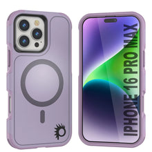 Load image into Gallery viewer, Coque PunkCase pour iPhone 16 Pro Max, [Série Spartan 2.0] Coque robuste et transparente avec protecteur d&#39;écran intégré [lilas]
