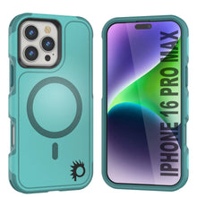 Load image into Gallery viewer, Coque PunkCase pour iPhone 16 Pro Max, [Série Spartan 2.0] Coque robuste et transparente avec protecteur d&#39;écran intégré [Bleu]
