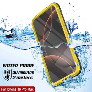 Coque étanche en aluminium pour iPhone 16 Pro Max Metal Extreme 2.0 Series IP68 avec protection d'écran intégrée [Jaune]