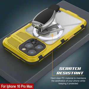 Coque étanche en aluminium pour iPhone 16 Pro Max Metal Extreme 2.0 Series IP68 avec protection d'écran intégrée [Jaune]