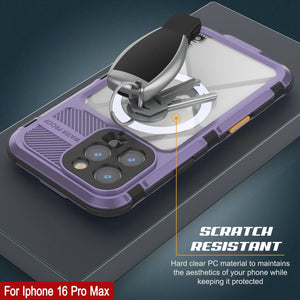 Coque étanche en aluminium pour iPhone 16 Pro Max Metal Extreme 2.0 Series IP68 avec protection d'écran intégrée [Violet]