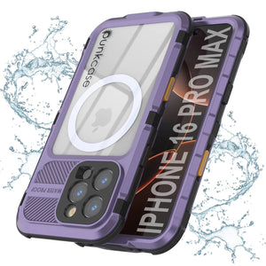 Coque étanche en aluminium pour iPhone 16 Pro Max Metal Extreme 2.0 Series IP68 avec protection d'écran intégrée [Violet]