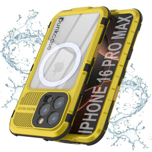 Coque étanche en aluminium pour iPhone 16 Pro Max Metal Extreme 2.0 Series IP68 avec protection d'écran intégrée [Jaune]