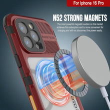 Charger l&#39;image dans la galerie, Coque étanche en aluminium pour iPhone 16 Pro Metal Extreme 2.0 Series IP68 avec protection d&#39;écran intégrée [rouge-noir]
