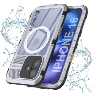 Coque étanche en aluminium pour iPhone 16 Metal Extreme 2.0 Series IP68 avec protection d'écran intégrée [Blanc]