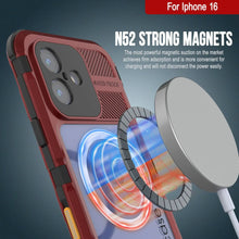 Charger l&#39;image dans la galerie, Coque étanche en aluminium pour iPhone 16 Metal Extreme 2.0 Series IP68 avec protection d&#39;écran intégrée [rouge-noir]
