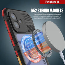 Charger l&#39;image dans la galerie, Coque étanche en aluminium pour iPhone 16 Metal Extreme 2.0 Series IP68 avec protection d&#39;écran intégrée [noir-rouge]
