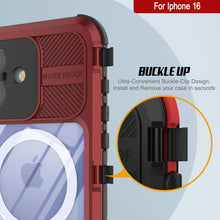 Charger l&#39;image dans la galerie, Coque étanche en aluminium pour iPhone 16 Metal Extreme 2.0 Series IP68 avec protection d&#39;écran intégrée [rouge-noir]
