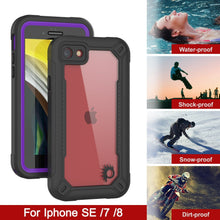 Charger l&#39;image dans la galerie, iPhone 7 Waterproof IP68 Case, Punkcase [Purple]  [Maximus Series] [Slim Fit] [IP68 Certified] [Shockresistant] Clear Armor Cover with Screen Protector | Ultimate Protection (Color in image: red)

