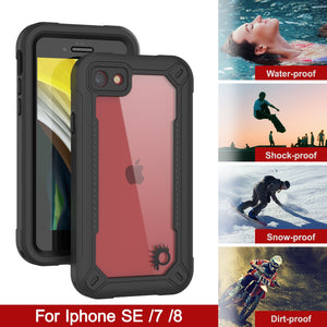 iPhone 7 Waterproof IP68 Case, Punkcase [Black]  [Maximus Series] [Slim Fit] [IP68 Certified] [Shockresistant] Clear Armor Cover with Screen Protector | Ultimate Protection (Color in image: green)
