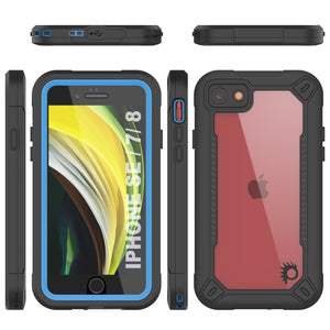 iPhone 7 Waterproof IP68 Case, Punkcase [Blue]  [Maximus Series] [Slim Fit] [IP68 Certified] [Shockresistant] Clear Armor Cover with Screen Protector | Ultimate Protection 