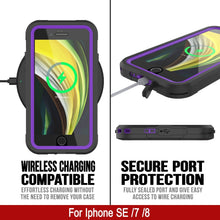 Charger l&#39;image dans la galerie, iPhone 7 Waterproof IP68 Case, Punkcase [Purple]  [Maximus Series] [Slim Fit] [IP68 Certified] [Shockresistant] Clear Armor Cover with Screen Protector | Ultimate Protection (Color in image: black)
