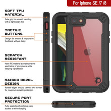 Charger l&#39;image dans la galerie, iPhone 7 Waterproof IP68 Case, Punkcase [Black]  [Maximus Series] [Slim Fit] [IP68 Certified] [Shockresistant] Clear Armor Cover with Screen Protector | Ultimate Protection (Color in image: red)
