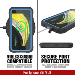 iPhone 7 Waterproof IP68 Case, Punkcase [Blue]  [Maximus Series] [Slim Fit] [IP68 Certified] [Shockresistant] Clear Armor Cover with Screen Protector | Ultimate Protection (Color in image: teal)
