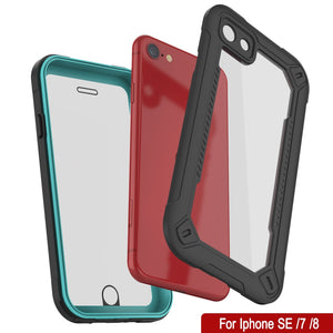 iPhone 7 Waterproof IP68 Case, Punkcase [teal]  [Maximus Series] [Slim Fit] [IP68 Certified] [Shockresistant] Clear Armor Cover with Screen Protector | Ultimate Protection (Color in image: black)