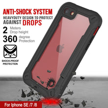 Charger l&#39;image dans la galerie, iPhone 7 Waterproof IP68 Case, Punkcase [red]  [Maximus Series] [Slim Fit] [IP68 Certified] [Shockresistant] Clear Armor Cover with Screen Protector | Ultimate Protection (Color in image: black)
