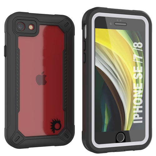 iPhone 8 Waterproof IP68 Case, Punkcase [white]  [Maximus Series] [Slim Fit] [IP68 Certified] [Shockresistant] Clear Armor Cover with Screen Protector | Ultimate Protection (Color in image: white)