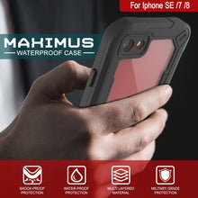 Charger l&#39;image dans la galerie, iPhone 8 Waterproof IP68 Case, Punkcase [Blue]  [Maximus Series] [Slim Fit] [IP68 Certified] [Shockresistant] Clear Armor Cover with Screen Protector | Ultimate Protection (Color in image: red)
