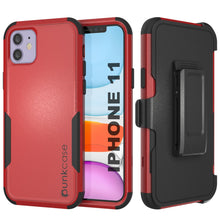 Charger l&#39;image dans la galerie, Punkcase for iPhone 11 Belt Clip Multilayer Holster Case [Patron Series] [Red-Black] (Color in image: Red-Black)
