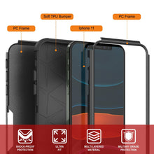 Load image into Gallery viewer, Punkcase for iPhone 11 Belt Clip Multilayer Holster Case [Patron Series] [Black] (Color in image: Mint)
