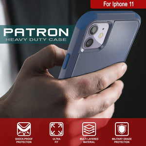 Punkcase for iPhone 11 Belt Clip Multilayer Holster Case [Patron Series] [Navy] (Color in image: Red-Black)