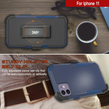 Load image into Gallery viewer, Punkcase for iPhone 11 Belt Clip Multilayer Holster Case [Patron Series] [Navy] 
