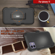 Load image into Gallery viewer, Punkcase for iPhone 11 Belt Clip Multilayer Holster Case [Patron Series] [Black] 
