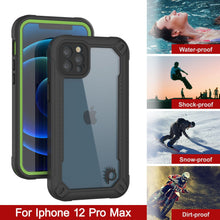 Charger l&#39;image dans la galerie, iPhone 12 Pro Max Waterproof IP68 Case, Punkcase [Green]  [Maximus Series] [Slim Fit] [IP68 Certified] [Shockresistant] Clear Armor Cover with Screen Protector | Ultimate Protection 

